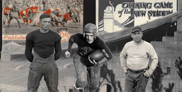 Memorial Stadium 1923-32 with Ed Weir, Red Grange, Dana Bible